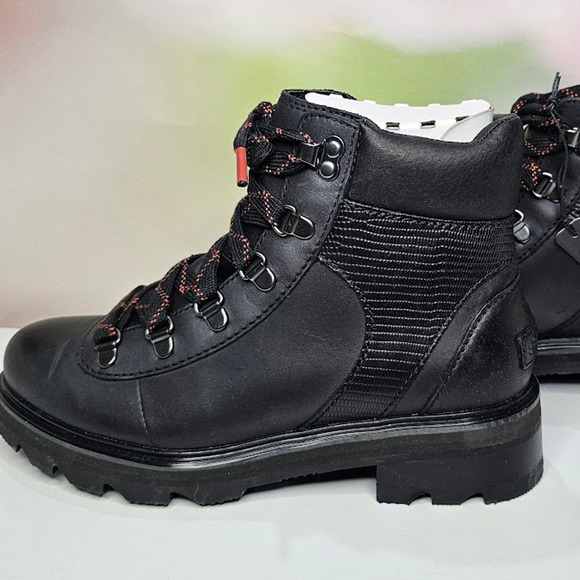 Sorel Women's Lennox Hiker STKD Waterproof Boot Size 7 Black NEW - Picture 1 of 7